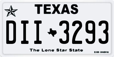 TX license plate DII3293
