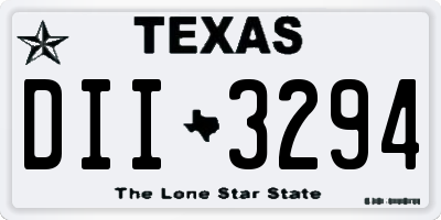 TX license plate DII3294