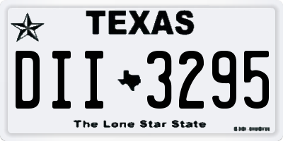 TX license plate DII3295