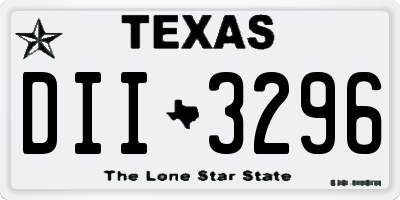 TX license plate DII3296