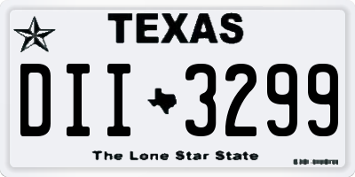 TX license plate DII3299