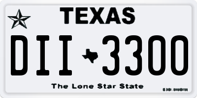 TX license plate DII3300