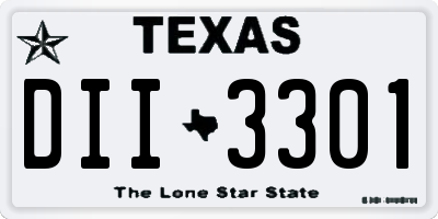 TX license plate DII3301
