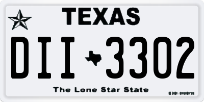 TX license plate DII3302