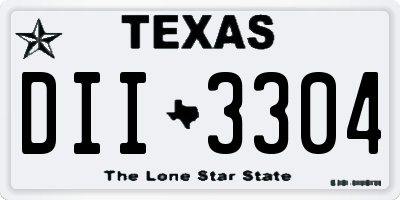 TX license plate DII3304