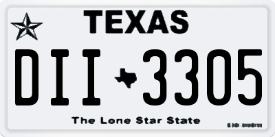 TX license plate DII3305