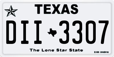 TX license plate DII3307