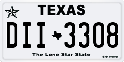 TX license plate DII3308