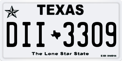 TX license plate DII3309