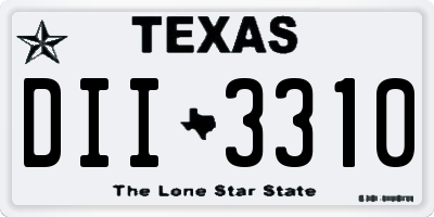 TX license plate DII3310