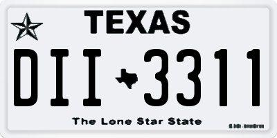 TX license plate DII3311