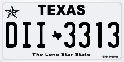 TX license plate DII3313