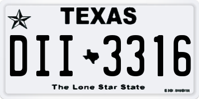 TX license plate DII3316