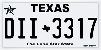 TX license plate DII3317