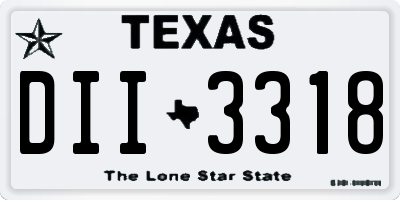 TX license plate DII3318