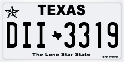 TX license plate DII3319