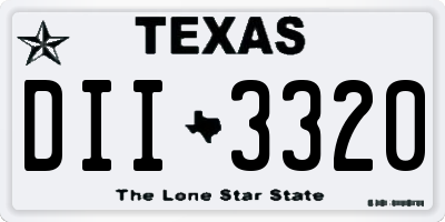 TX license plate DII3320
