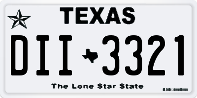 TX license plate DII3321