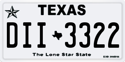 TX license plate DII3322