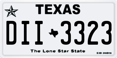 TX license plate DII3323