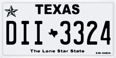TX license plate DII3324