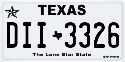 TX license plate DII3326