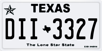 TX license plate DII3327
