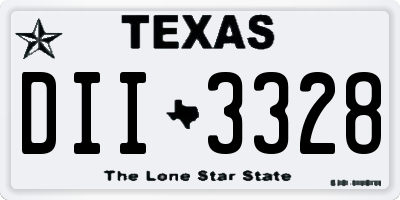 TX license plate DII3328