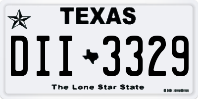 TX license plate DII3329