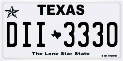 TX license plate DII3330