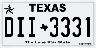 TX license plate DII3331