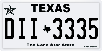 TX license plate DII3335