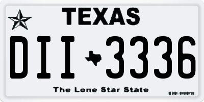 TX license plate DII3336