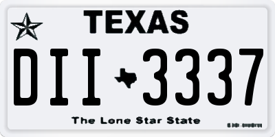 TX license plate DII3337