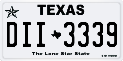 TX license plate DII3339