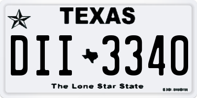 TX license plate DII3340