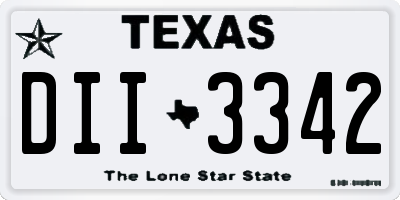 TX license plate DII3342