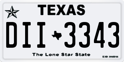 TX license plate DII3343