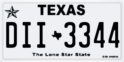 TX license plate DII3344