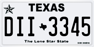 TX license plate DII3345