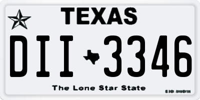 TX license plate DII3346