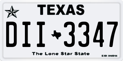 TX license plate DII3347