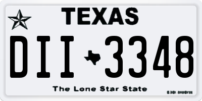 TX license plate DII3348
