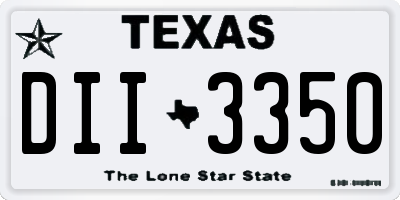 TX license plate DII3350