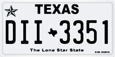 TX license plate DII3351