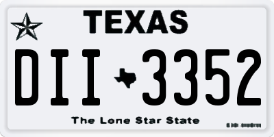 TX license plate DII3352