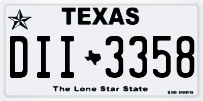 TX license plate DII3358