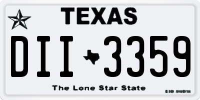 TX license plate DII3359