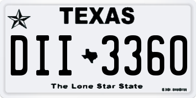 TX license plate DII3360