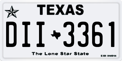 TX license plate DII3361